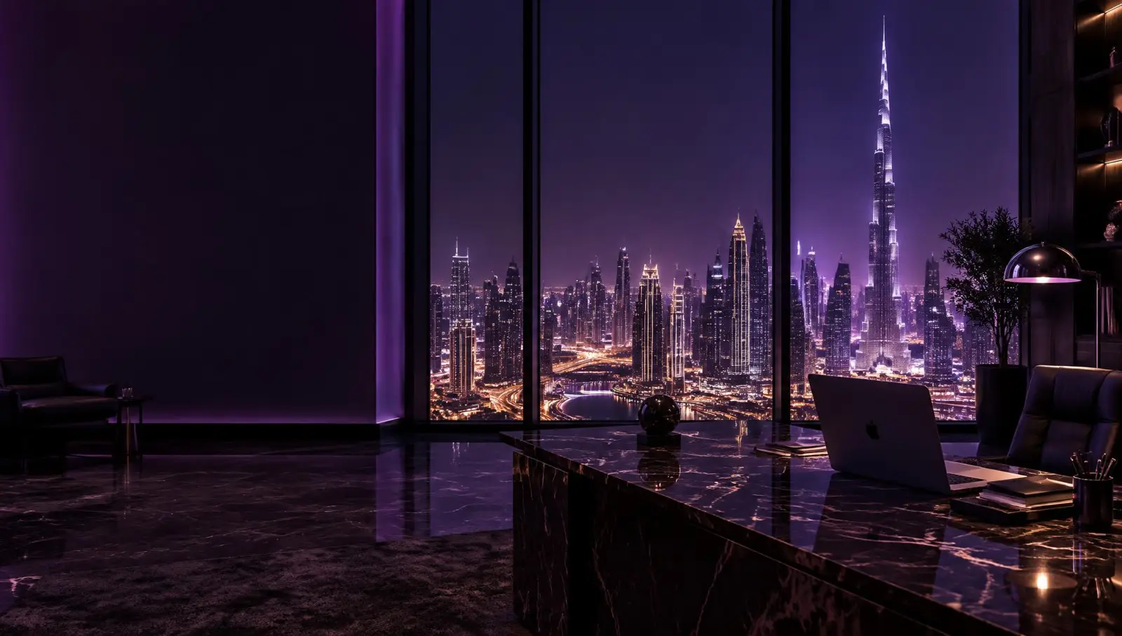 Dubai skyline at night